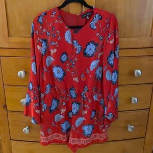 Jasmine & Juliana red, floral romper. Super cute! Never worn.